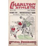 CHARLTON - HUDDERSFIELD 1938 Charlton home programme v Huddersfield, 12/3/1938. Good