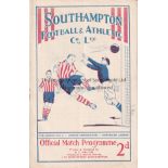 SOUTHAMPTON - NORWICH 1937 Southampton home programme v Norwich, 3/4/1937, Division 2, staple