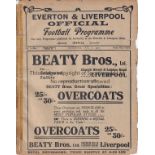 EVERTON - BURY 1910-11 Everton home programme v Bury, 8/10/1910, also covers Liverpool Res v Old