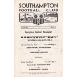 HAMPSHIRE DAY 1960 Four page Southampton programme, Hampshire Day, 14/5/60, Hampshire Cup Finals,