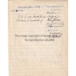 SUNDERLAND / CHARLTON ATHLETIC AUTOGRAPHS 1946 A line sheet signed on both side. One side has 9