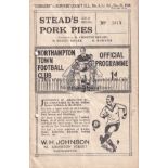 NORTHAMPTON - NEWPORT 1936 Northampton home programme v Newport County, 25/12/1936, punched holes (