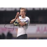 HARRY KANE AUTOGRAPHS Two 12" x 8" colour photographs of Harry Kane, both signed in black marker.