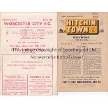 MILLWALL - CUP Two Millwall away FA Cup programmes, at Hitchin 15/11/58 and at Worcester City 6/12/