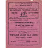 BRENTFORD - NORWICH 1932-33 Brentford home programme v Norwich, 15/4/1933, slight tears to edges.