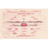 MAN UNITED Single sheet programme Manchester United v Manchester City 1/5/1946 Lancashire Senior Cup