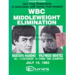 WILFREDO BENITEZ Two items: Programme for the WBC Middleweight eliminator v. Mustafa Hamsho 16/7/