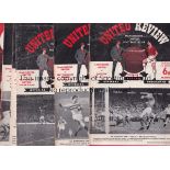 MAN UNITED A collection of 131 Manchester United home programmes 1 x 50/51, 1 x 55/56, 2 x 56/57,