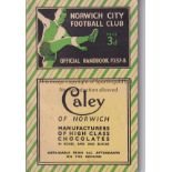 NORWICH CITY HANDBOOK 1937-38 Norwich City handbook, 1937-38, 128 page handbook with photos,