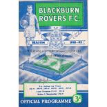 61-2 LEAGUE CUP SEMI-FINAL Blackburn home programme v Rochdale, 2/4/62, League Cup Semi-Final,