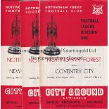 NOTTM FOREST Circa 98 Nottingham Forest home programmes, all 1960s including 22 x 67/8 and 22 x 66/