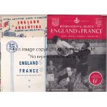 ENGLAND Twenty seven England home programmes between 1947 and 62, most are 50s. Includes v France at