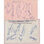 MIDDLESBROUGH AUTOGRAPHS Two album sheets: one from the early 1950's including World Cup 1966