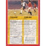 FULHAM / CHELSEA AUTOGRAPHS 1980 Programme for the League match at Fulham 8/3/1980 signed by 24