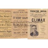 THEATRE PROGRAMMES Approximately 60 programmes and flyers from 1921 - 1949 from theatres
