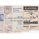 1940s Sixteen football programmes, 1940s, includes Blackburn 49/50, Reading 46/7, Chelsea v AIK