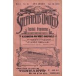 SHEF UTD - MANCHESTER UNITED 1908 Sheffield United home programme v Manchester United, 18/1/1908,