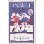 1927 CUP FINAL Official programme 1927 Cup Final, Arsenal v Cardiff, fold, slight creasing, minor