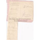DERBY COUNTY 1946 FA CUP WINNERS AUTOGRAPHS A page removed from an autograph album signed in