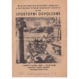 DUKLA - NORTHAMPTON 65 Programme for Sports Festival organised by Dukla Prague , 9/5/65 at Strahov