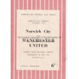 NORWICH - MANCHESTER UTD 54 Norwich home programme v Manchester United, 5/5/54, Norfolk and