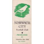 NORWICH - NORTHAMPTON 46 Norwich gatefold programme v Northampton, 26/1/46, slight fold. Generally