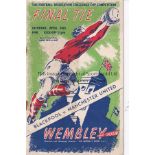 1948 FA CUP FINAL Programme for Blackpool v Manchester United with rusty staples. Generally good