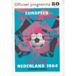 1964 YOUTH TOURNAMENT Programme for 1964 European Youth Tournament held in the Netherlands March/