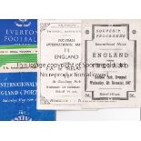 ENGLAND / EVERTON Five England programmes all played at Goodison v Ireland 5/11/1947 (light fold),