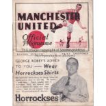 MANCHESTER UTD - BARNSLEY 1935 Manchester United home programme v Barnsley, 26/12/1935, Division