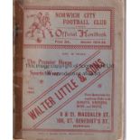 NORWICH HANDBOOK 1925-26 Norwich City handbook, 1925-26, tape along spine, 64 pages . Fair-generally