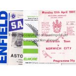 NON-LEAGUE - LEAGUE Collection of circa 60 Non-League v League programmes, mostly friendlies but