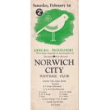 NORWICH - ALDERSHOT 46/7 Norwich gatefold home programme v Aldershot, 1/2/47. Good