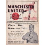 MANCHESTER UTD - NORWICH 1934 Manchester United home programme v Norwich, 22/9/1934, fold, slight