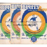 BIRMINGHAM CITY 53/4 Twenty one home programmes, 53/4 21 x League including v Leeds, West Ham and