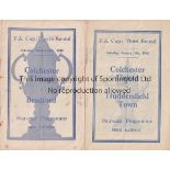COLCHESTER CUP 47/8 Two Colchester United home programmes from their 47/8 FA Cup run when as a