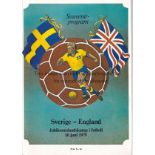 ENGLAND FOOTBALL F.A. Press information pamphlet for the Tour of Bulgaria, Sweden and Austria 5-13/