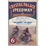 CRYSTAL PALACE SPEEDWAY 1929 Programme for the meeting on 22/6/1929 including Ron Johnson of