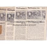 DARLINGTON Four Darlington home programmes from the 1950/51 season v Oldham (tape) , Scunthorpe
