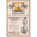 NORWICH - SOUTHEND 1933 Norwich home programme v Southend, 16/12/1933, Div 3 South, minor staple