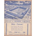 EVERTON - DERBY 1938-39 Everton home programme v Derby, 26/12/1938, ex bound volume. Generally good