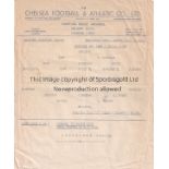 CHELSEA "A" - NORWICH "A" 51/2 Typewritten Chelsea "A" home single sheet programme v Norwich "A",