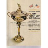 1965 RYDER CUP Large brochure programme for the Tournament at Royal Birkdale 7, 8 and 9/10/1965