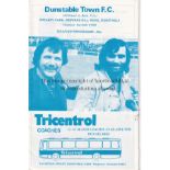 GEORGE BEST Programme Dunstable Town v Luton Town 29/10/1975 in which George Best played for