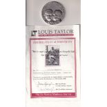 COMMEMORATIVE FOOTBALL MEDALLION Large 2.5" hallmarked silver medal commemorating 75 Years of the