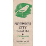 NORWICH - BRIGHTON 46 CUP Norwich gatefold programme v Brighton, 5/1/46, FA Cup , first leg,