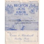 BRIGHTON / PALACE Bijou programme Brighton & Hove Albion v Crystal Palace 18/3/1944. Vertical