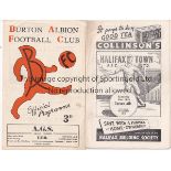 BURTON - HALIFAX CUP Two Cup programmes involving Burton Albion , away at Halifax 10/12/55 and
