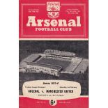 ARSENAL V. MANCHESTER UNITED 1958 Programme for the last United League match before the Munich Air