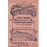 SHEF UTD - ARSENAL 1906 Sheffield United home programme v Woolwich Arsenal, 27/10/1906, ex bound